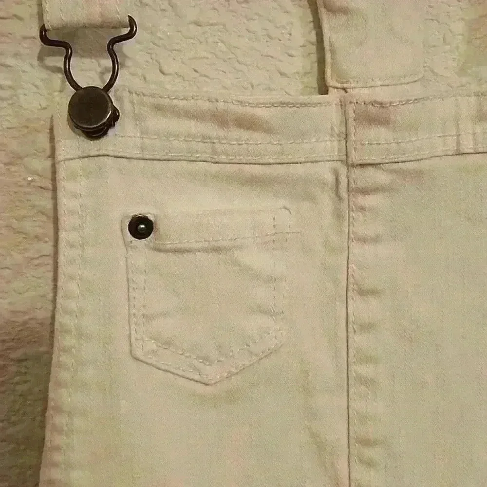 Xhilaration white denim short overalls size large girl